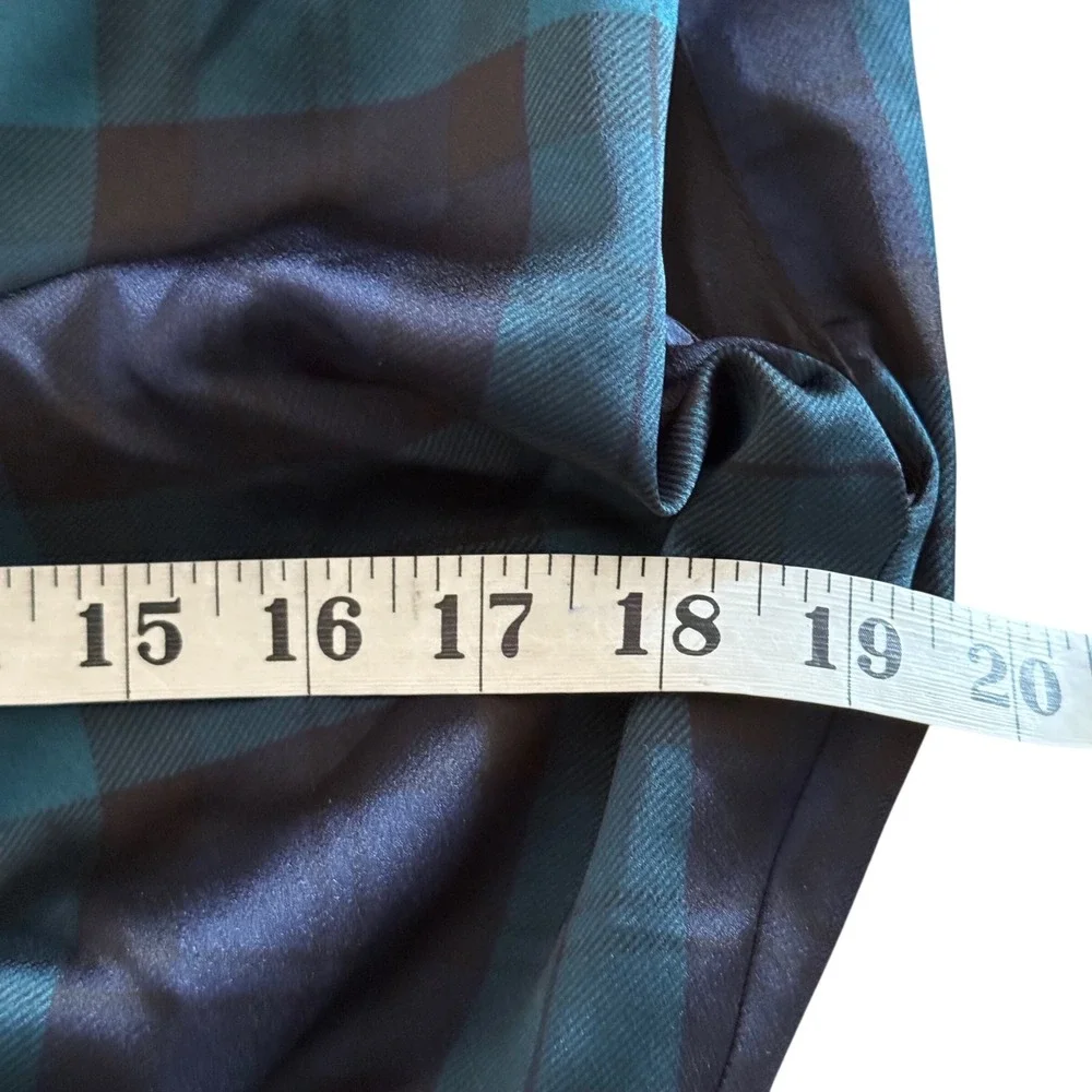 Ann Taylor Tartan Cap Sleeve Midi Dress Rainforest Size 6